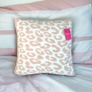 Juicy Couture Home Pink and White Leopard Print Accent Pillow NWT